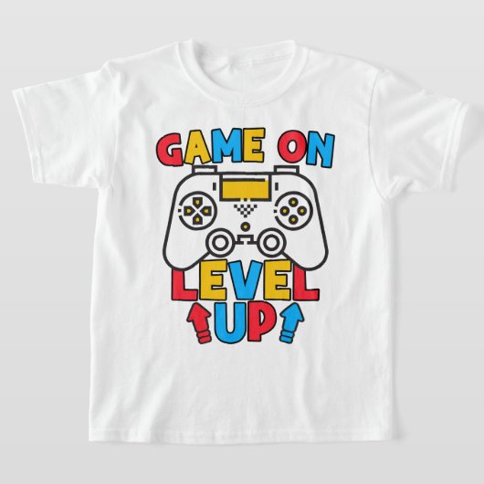 ゲームオンレベルアップおもしろい誕生日ボーイゲーム愛好家 Tシャツ (レイダウン)