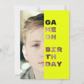 ゲームオン誕生日パーソナライズされたゲーマーレベルアップ 招待状 (裏面)