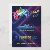 ゲームオン誕生日招待状 招待状 (正面)