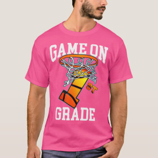 ゲームオン1グレードのバスケットボール新学期スチューデン Tシャツ