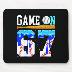 ゲームオン67野球ドリップシックスセブンメーム6 7 誕生日 マウスパッド