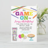 ゲームオン アーケード ピザパーティー招待状 招待状 (スタンド正面)