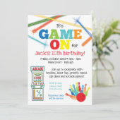 ゲームオン アーケード ボウリングパーティー招待状 招待状 (スタンド正面)