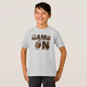 ゲームオン – キッズベーシックTシャツ Tシャツ (正面フル)