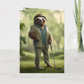 ゲームオン：スロッスゴルフプレーヤー誕生日カード カード (裏面)