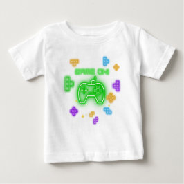 ゲームオン ネオン緑・青・黄色 ゲーマーTシャツ ベビーTシャツ