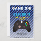 ゲームオン ビデオゲーム コントローラー ゲーミング 誕生日 招待状 (正面)