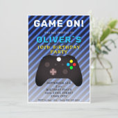 ゲームオン ビデオゲーム コントローラー ゲーミング 誕生日 招待状 (スタンド正面)