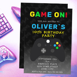 ゲームオン ビデオゲーム コントローラー ゲーミング 誕生日 招待状