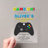 ゲームオン ビデオゲーム コントローラー ゲーム 誕生日 アクリル招待状 (インサイチュ (ポータブル))