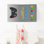 ゲームオン ビデオコントローラー ゲーム バースデーパーティー 横断幕 (インサイチュ)