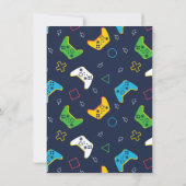 ゲームオン |ビデクールオゲーム男の子の誕生日パーティー写真 招待状 (裏面)