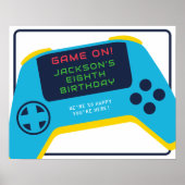 ゲームオン&レベルアップビデオゲームボーイ誕生日 ポスター (正面)