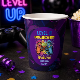 ゲームオン レベルアップ ビデオゲーム 誕生日 紙コップ