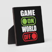 ゲームオン、ワールドオフ – ビデおもしろいオゲーマー、ゲーム フォトプラーク (正面)