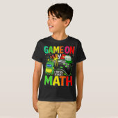 ゲームオン 数学 初日 ゲーマー バックトゥスクール  Tシャツ (正面フル)