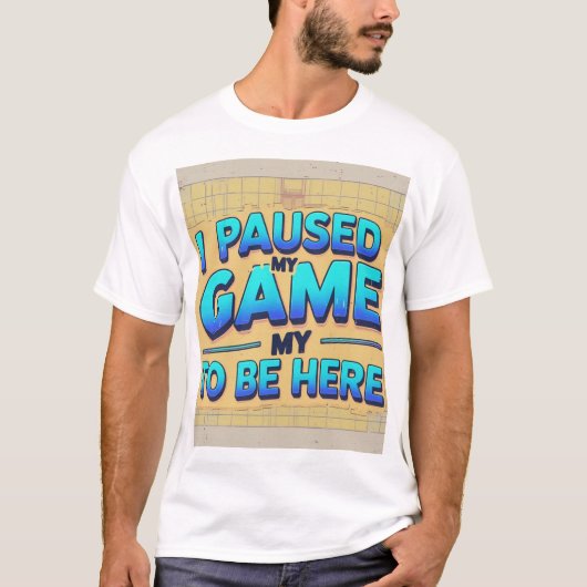 ゲームオン：漫画3DゲームリモートTシャツデザイン Tシャツ (正面)