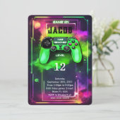 ゲームオン！男子のビデオゲーム誕生日 招待状 (スタンド正面)