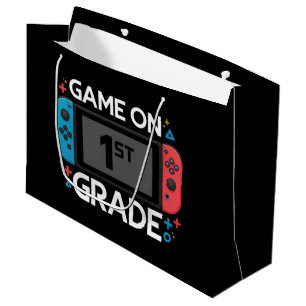 ゲームオン！1年生の新学期スタート！面白いゲーマー ラージペーパーバッグ