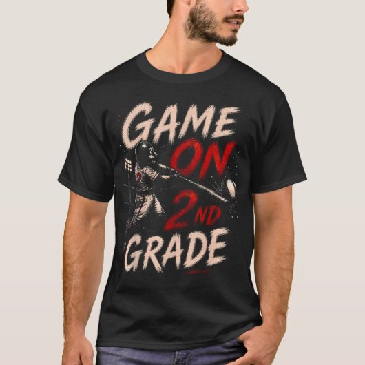 ゲームオン 2年生 野球 新学期 Tシャツ (正面)