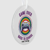 ゲームオーバーおもしろいコントローラ先生KIdsレベルアップ オーナメント (正面)