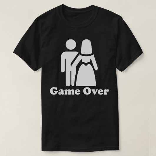 ゲームオーバーおもしろいバチュラーパーティ Tシャツ (デザイン正面)