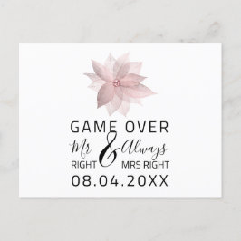 ゲームオーバーおもしろい日付のバラを保結婚存 ポストカード