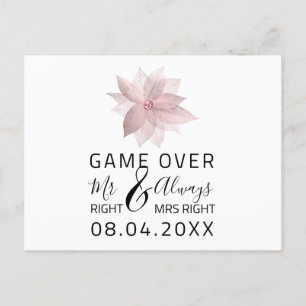 ゲームオーバーおもしろい日付のバラを保結婚存 ポストカード