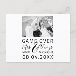 ゲームオーバーおもしろい日付の写真を保結婚存する ポストカード