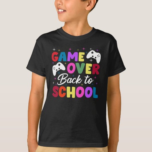 ゲームオーバーで学校再開 Tシャツ (正面)