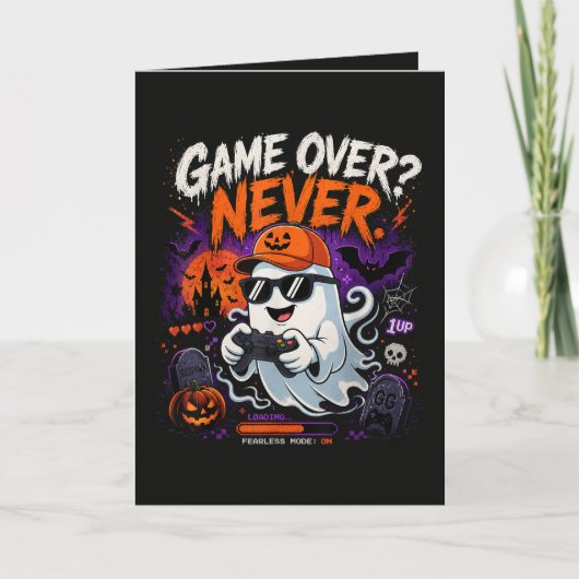 ゲームオーバーなんてありえない ゲーマー幽霊ハロウィン シーズンカード (正面)