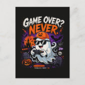 ゲームオーバーなんてありえない ゲーマー幽霊ハロウィン ポストカード (正面)