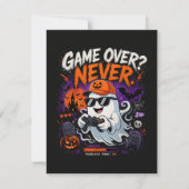 ゲームオーバーなんてありえない ゲーマー幽霊ハロウィン 招待状 (裏面)