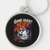 ゲームオーバーなんてありえない 楽しいゲーマー幽霊ハロウィン キーホルダー (正面)