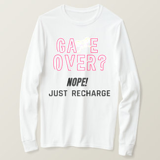 ゲームオーバーなんてない、充電しようネオンゲーマー Tシャツ