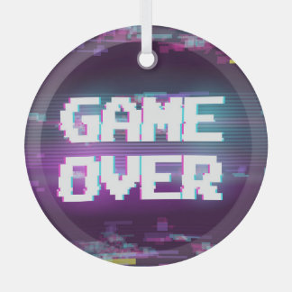 ゲームオーバーのコンセプト、グリッチ効果。 ガラスオーナメント