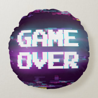 ゲームオーバーのコンセプト、グリッチ効果。 ラウンドクッション