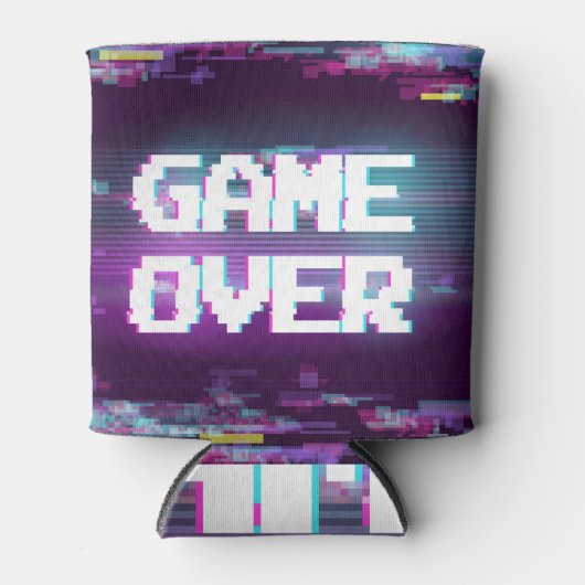 ゲームオーバーのコンセプト、グリッチ効果。 缶クーラー (正面)