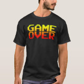 ゲームオーバーのビデオゲームのゲーマーゲー男性へム Tシャツ (正面)