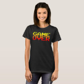 ゲームオーバーのビデオゲームのゲーマーゲー男性へム Tシャツ (正面フル)