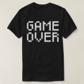 ゲームオーバーのピクセル Tシャツ (デザイン正面)