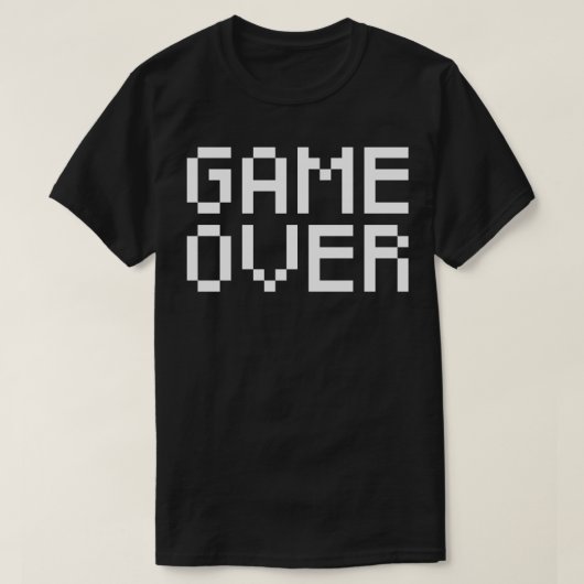 ゲームオーバーのピクセル Tシャツ (デザイン正面)
