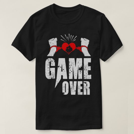 ゲームオーバーデザインバチュラーパーティナイスグルーミングGif Tシャツ (デザイン正面)