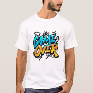 ゲームオーバーネオンスプラッシュ - ビブラントネオンレトロゲームデザイン Tシャツ