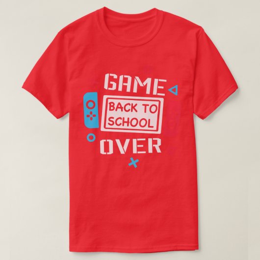 ゲームオーバービデオゲームゲーマー新学期S Tシャツ (デザイン正面)