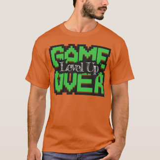 ゲームオーバーレベルアップピエールレトロゲームワールドレトロ Tシャツ