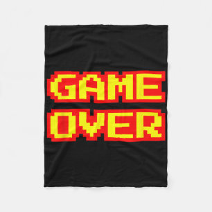 ゲームオーバーヴィンテージレトロアーケードゲームゲーム フリースブランケット