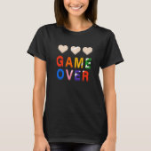 ゲームオーバーヴィンテージレトロゲームゲームゲームゲームアーケード Tシャツ (正面)