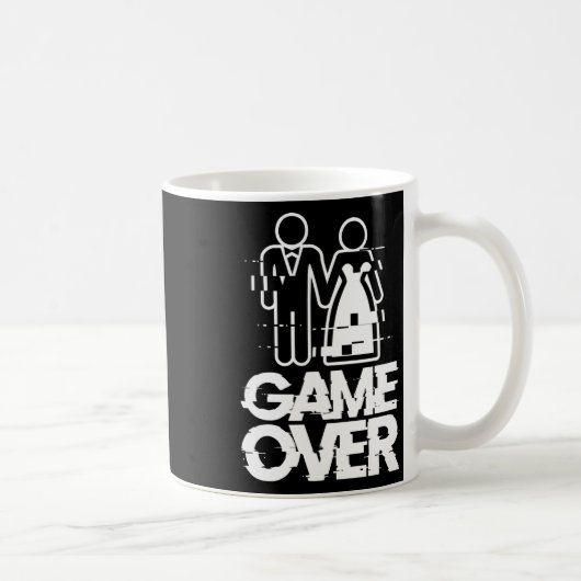 ゲームオーバー不具合の新婦新郎面白い結婚式 コーヒーマグカップ (右)