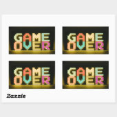 ゲームオーバー可愛いシンプルピクセルアートピクセルアート簡単ド 長方形シール (シート)